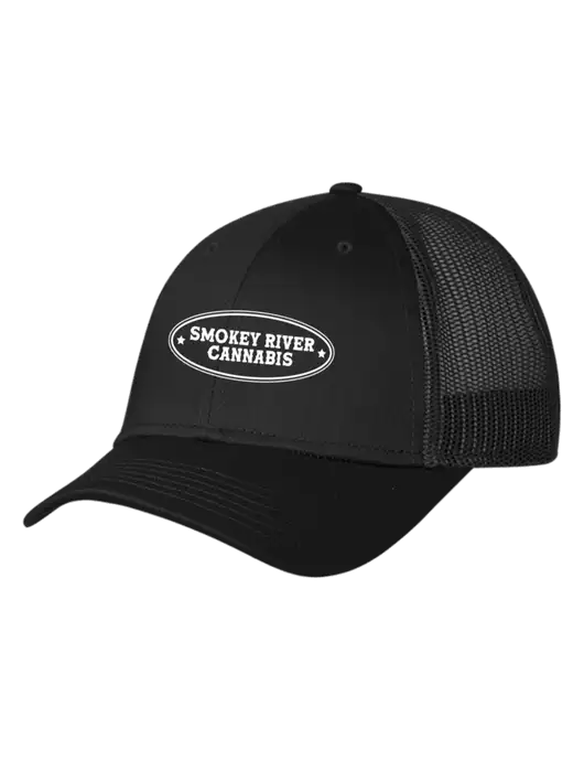 Black Mesh Trucker Cap Snap Back w/Smokey River