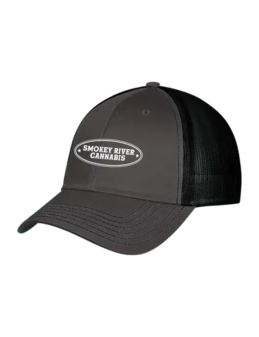 Charcoal & Black Mesh Trucker Cap Snap Back w/Smokey River