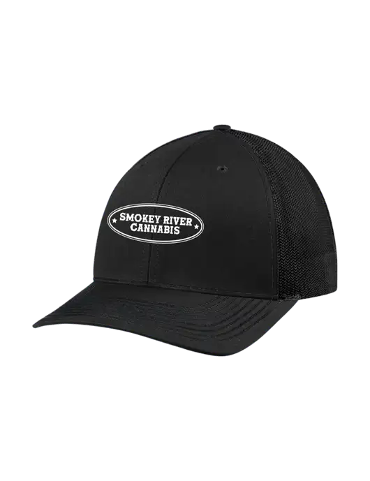Richardson Adjustable Snapback Original 112 Trucker Cap Black w/Black Mesh w/Smokey River