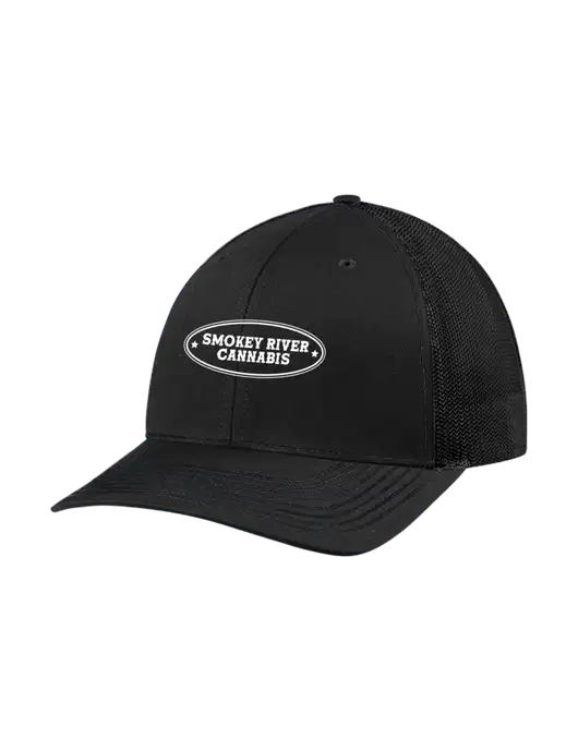 Richardson Adjustable Snapback Original 112 Trucker Cap Black w/Black Mesh w/Smokey River