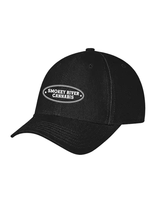 Black Structured Soft Snap Closure Hook & Loop Cap w/Smokey River