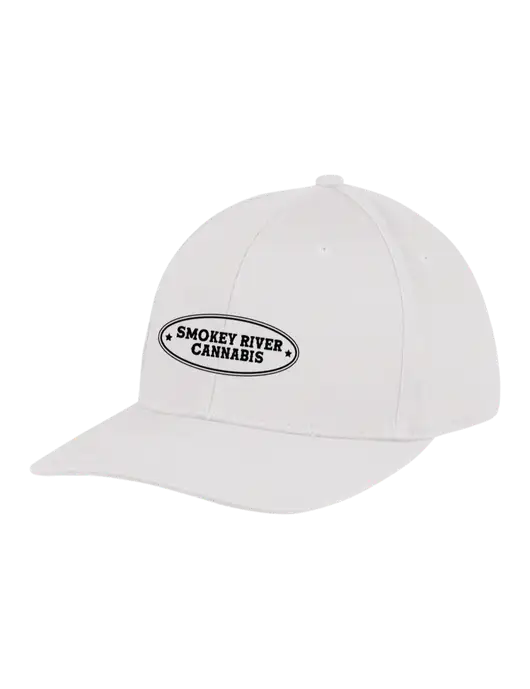 Premium Modern Structured Twill White Snapback Cap w/Smokey River