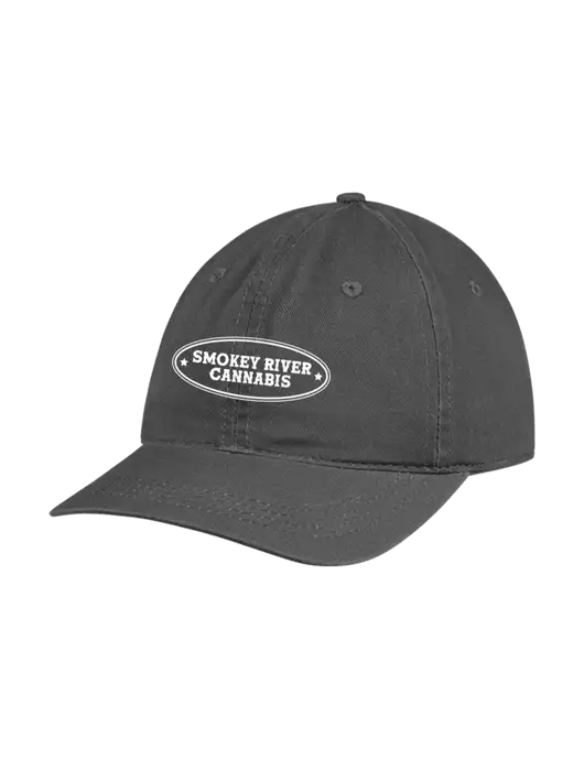 Garment Washed Unstructured Twill Charcoal Cap w/Smokey River