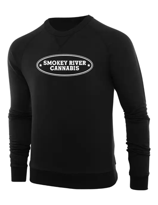 Allmade Deep Black Organic French Terry Crewneck Sweatshirt w/Smokey River