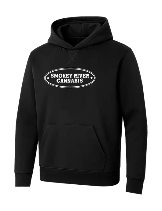 Allmade Deep Black Organic French Terry Pullover Hoodie w/Smokey River