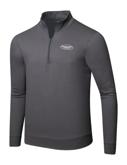 Charcoal 8.5 oz Ring Spun 1/4 Zip Pullover Sweatshirt w/Smokey River