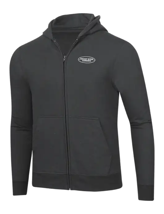 Charcoal 8.5 oz Ring Spun Zip Hooded Sweatshirt w/Smokey River