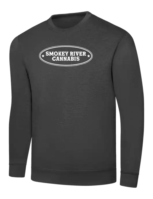 Dark Heather Grey 7.8 oz Ring Spun Crew Sweatshirt w/Smokey River