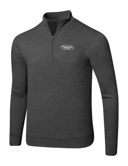 Dark Heather Grey 8.5 oz Ring Spun 1/4 Zip Pullover Sweatshirt w/Smokey River