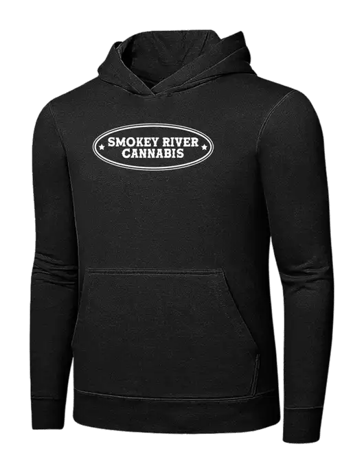 Jet Black 7.8 oz Ring Spun Hooded Sweatshirt w/Smokey River