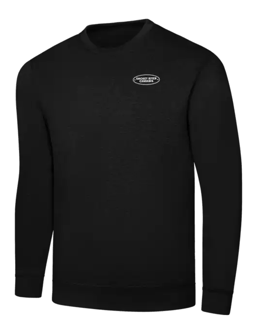 Black 7.8 oz Ring Spun Crew Sweatshirt w/Smokey River