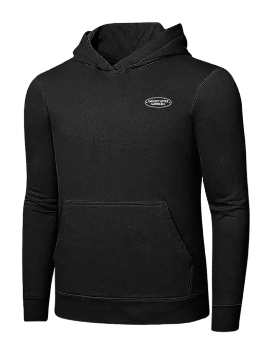 Jet Black 7.8 oz Ring Spun Hooded Sweatshirt w/Smokey River