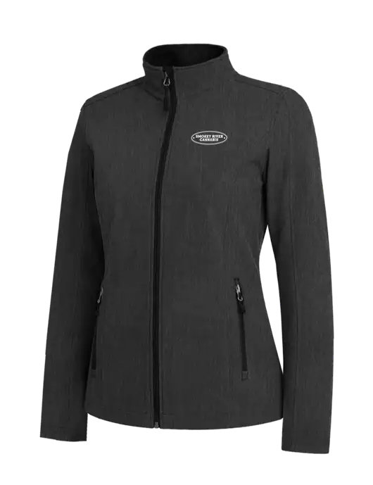 Black Charcoal Heather Womens Core Soft Shell Jacket w/Smokey River