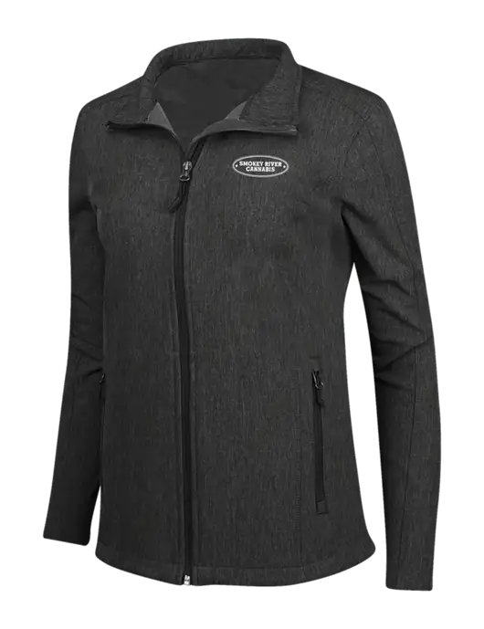Black Charcoal Heather Womens Core Soft Shell Jacket w/Smokey River