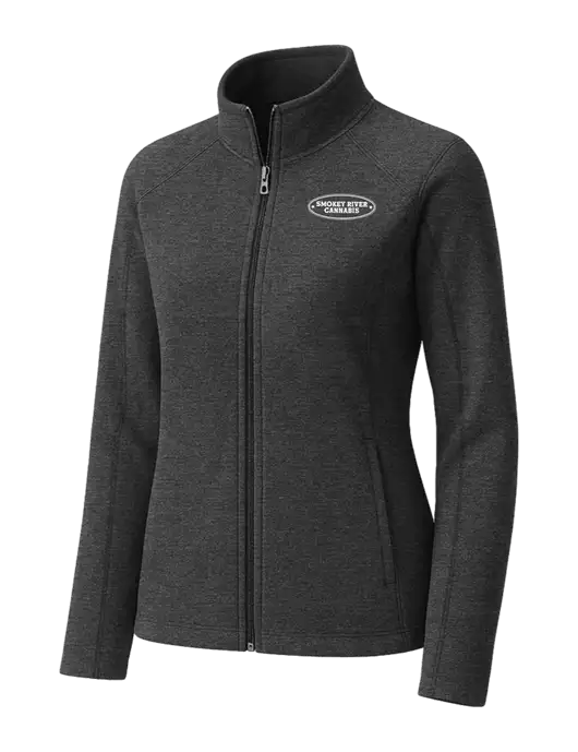 Charcoal Womens Heather Microfleece Full-Zip Jacket w/Smokey River