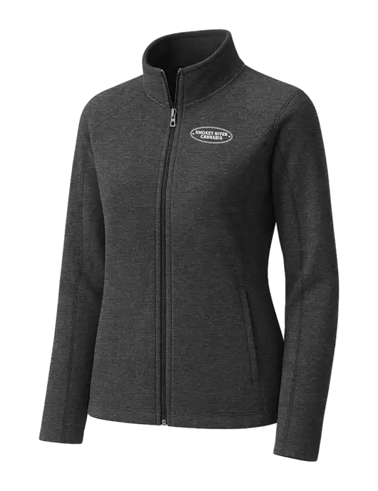 Charcoal Womens Heather Microfleece Full-Zip Jacket w/Smokey River