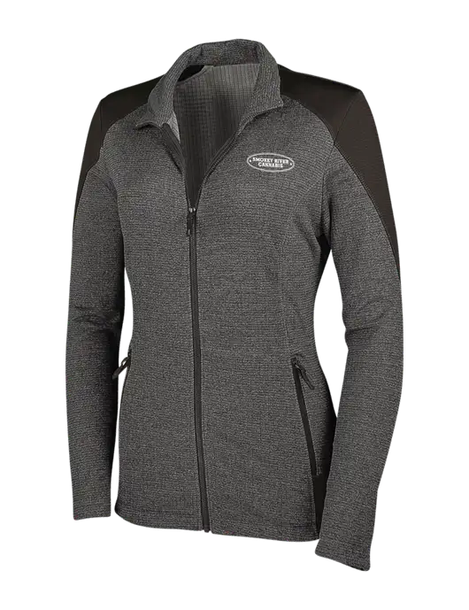Medium Grey Heather Womens Grid Fleece Jacket w/Smokey River