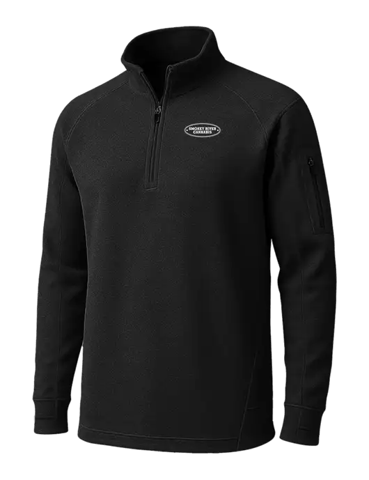 Black Tech Fleece 1/4 Zip Pullover w/Smokey River