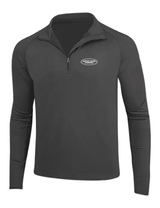 Charcoal Grey Sport Wick Stretch 1/4 Zip Pullover w/Smokey River