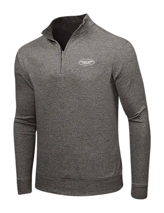 Charcoal Heather/Medium Heather Grey Interlock 1/4 Zip w/Smokey River
